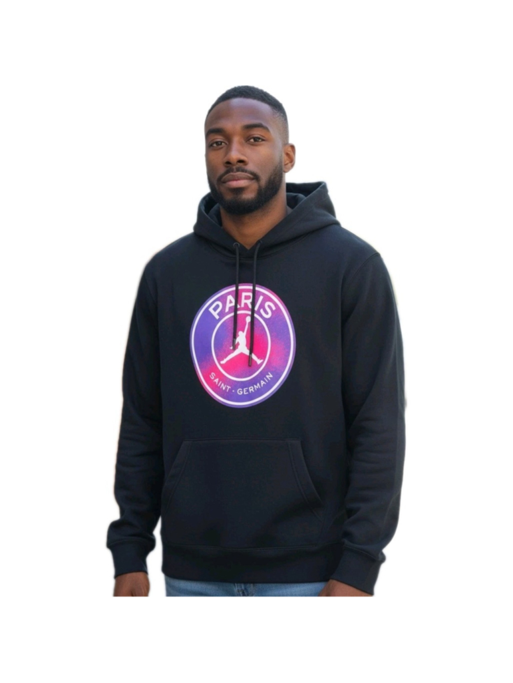 Nike Air Jordan Paris Saint Germain Black Graphic Hoodie Sweatshirt Men’s Small
